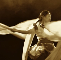 Zi Lan Liao of Pagoda Arts wows the audience with her ribbon dance