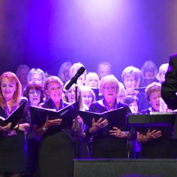 The SingMe Merseyside Choir led by Billy Hui entertains the audience at the SingMe Variety Show 2016